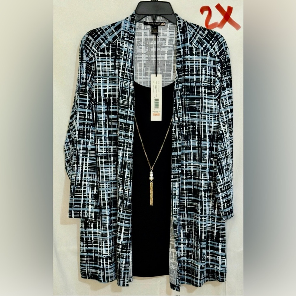 Emily Rose Black and White Plaid Women's Top